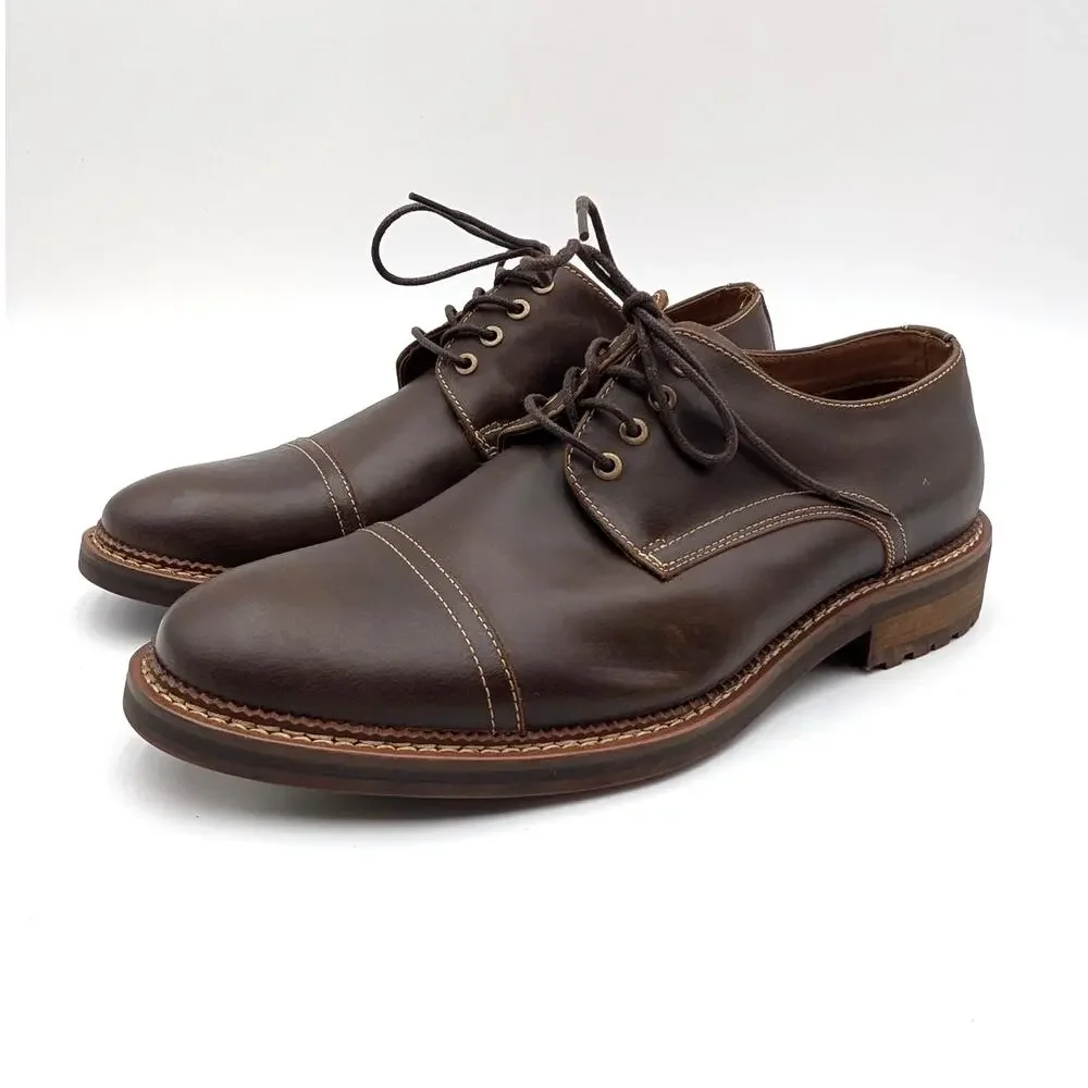 Steve Madden Nashh Lace-Up Oxford Shoes Men's Brown Leather Size US9M EU42